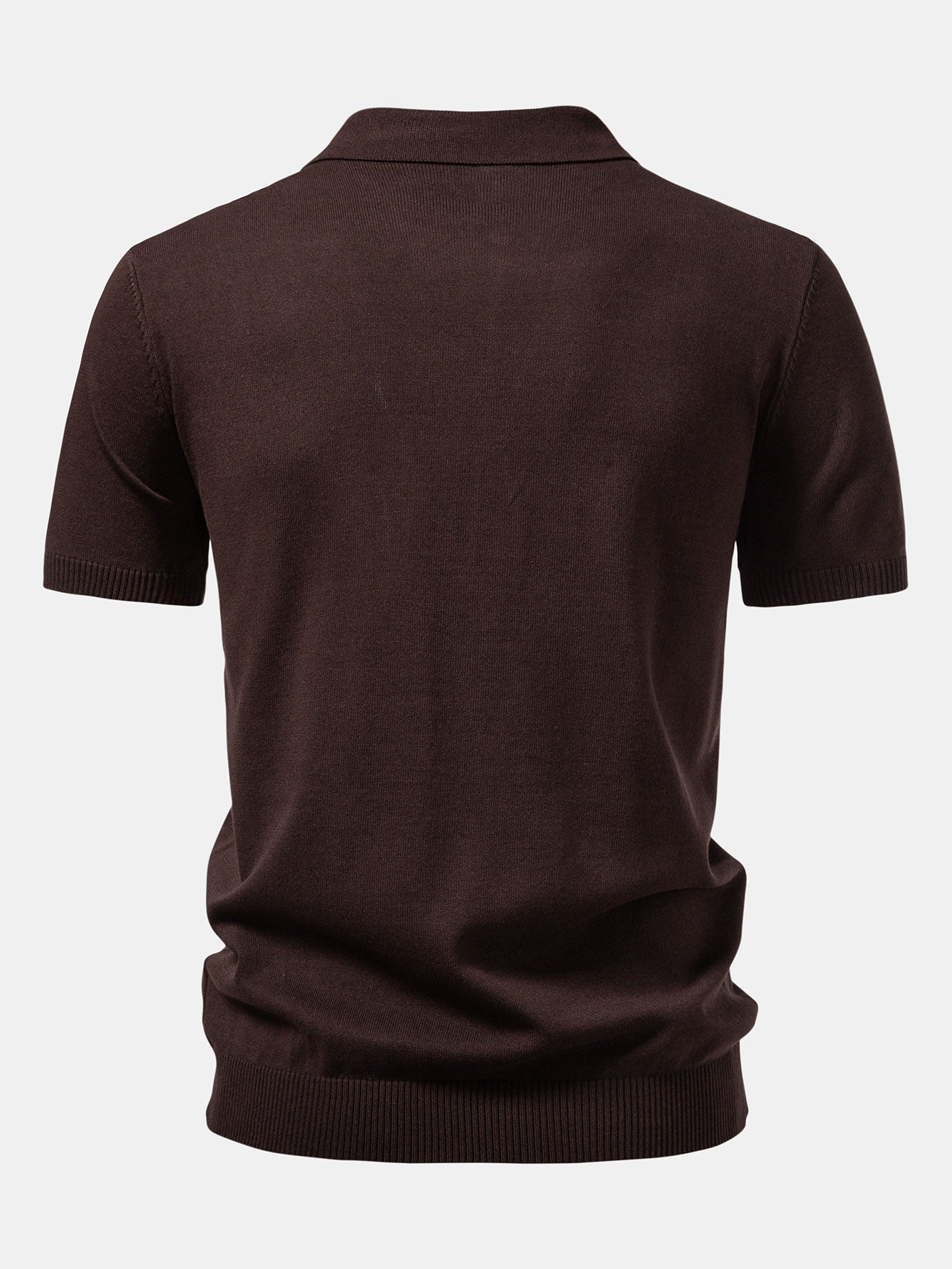 Elijah | Twist Jacquard Knitted Zipper Polo Shirt