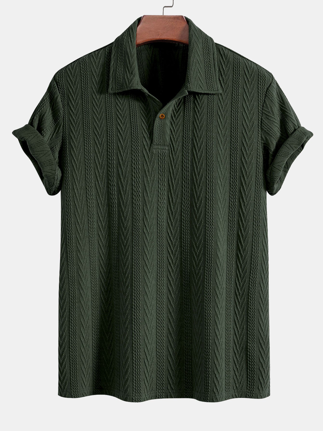 Ciro® | Short Sleeve Jacquard Polo & Straight Leg Ribbed Pants