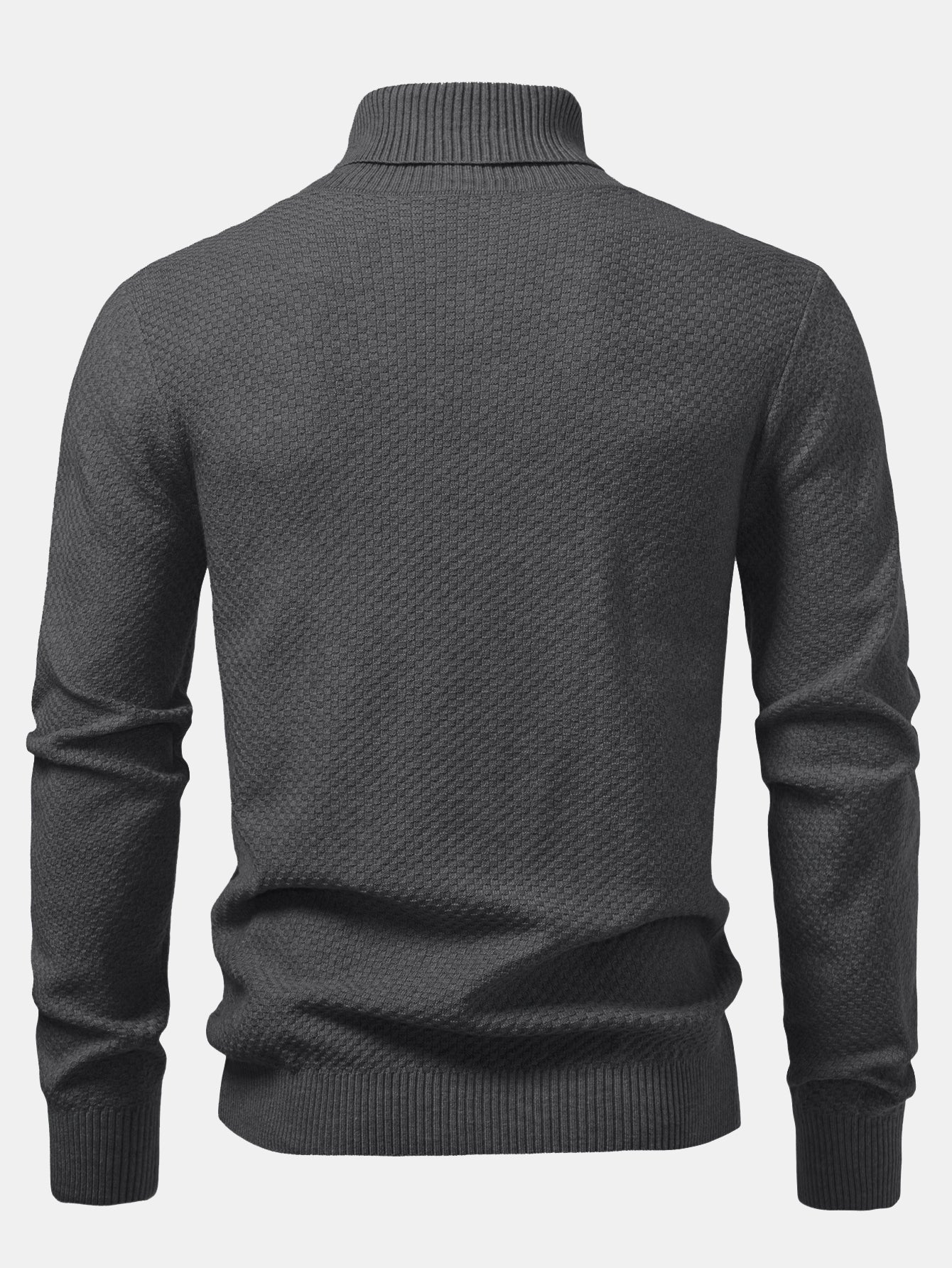 Amaro® | Checkerboard Textured Turtle Neck Sweater