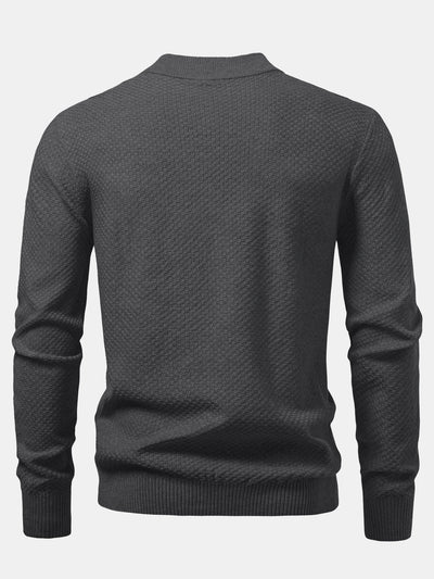 Amir® | Checkerboard Textured Mock Neck Sweater