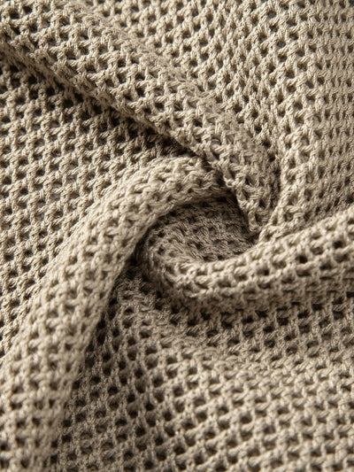 Carter | Eyelet Zip Up Knit Polo Shirt