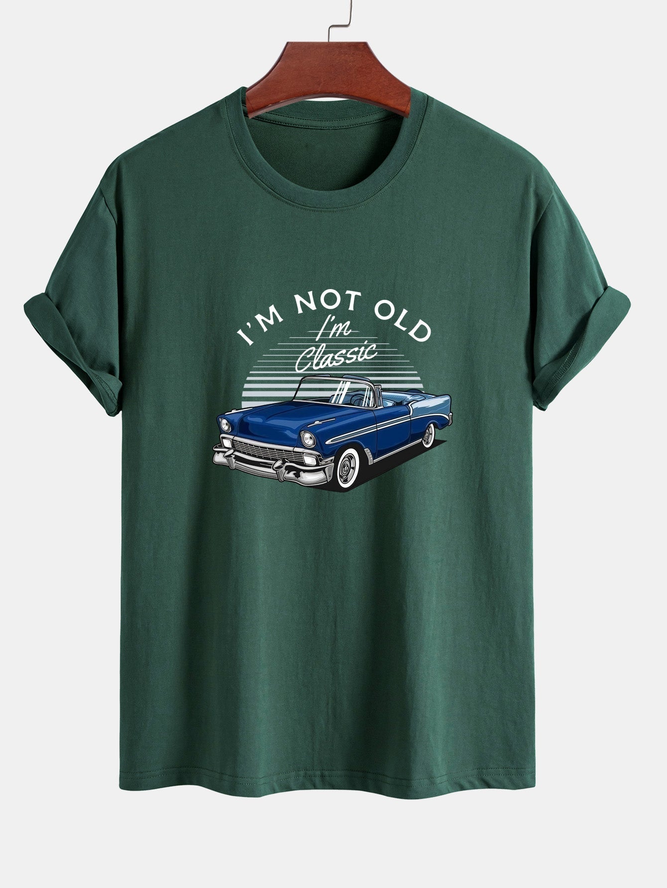 Mencio® | Car Slogan Print Cotton T-Shirt