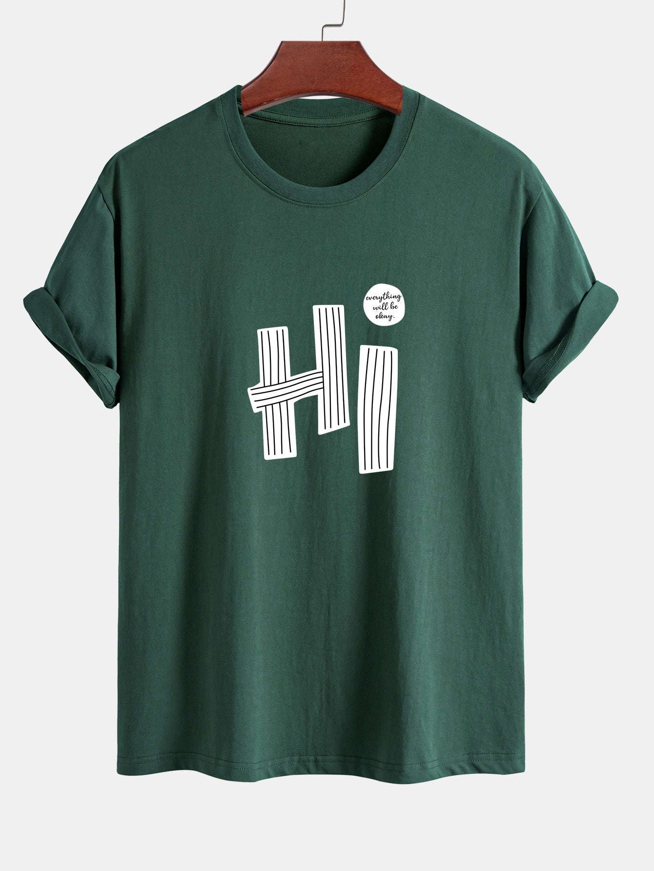 Mercurio® | Hi Slogan Lines Print Cotton T-Shirt
