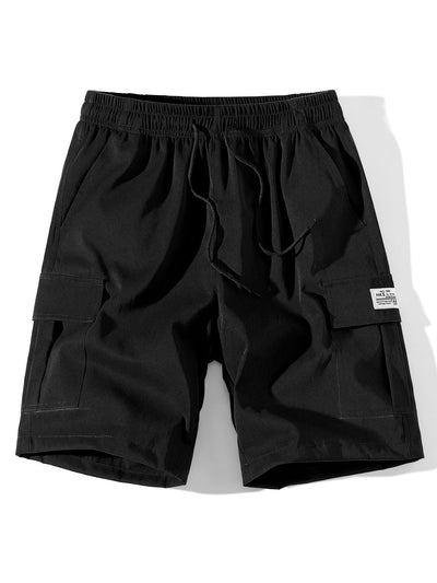 Adolfito® | 3 Pieces Solid Color Cargo Drawstring Shorts