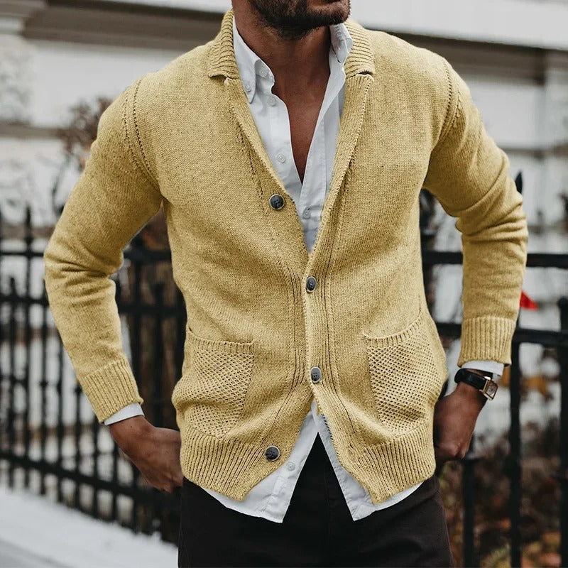 Oliver® | Knitted sweater with pockets and buttons