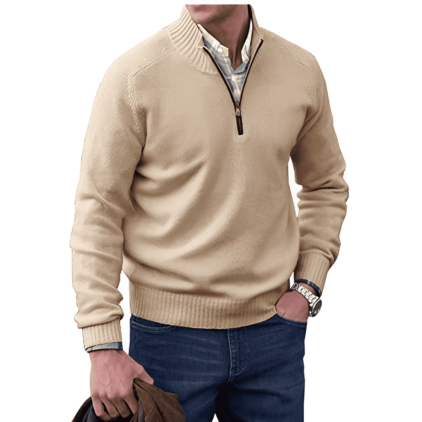 Russell® | Zip-Up Pullover In Chunky Cashmere