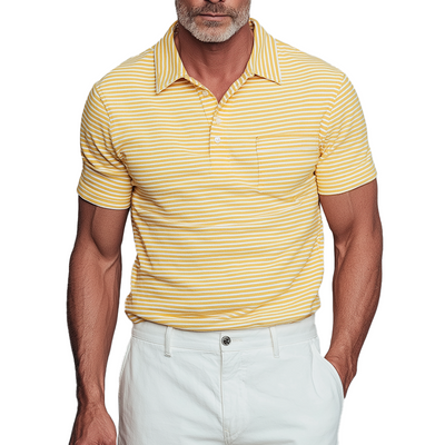 Preston | Men'S Summer Fashion Striped Cotton Short Sleeve Polo Shirt