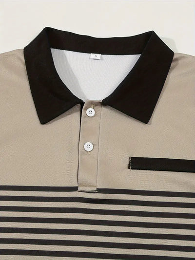 Dale® | Striped Casual Color Block Short Sleeve Shirt