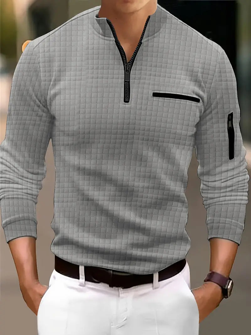 Dougal® | Casual Turtleneck Long-Sleeved Shirt With Zipper