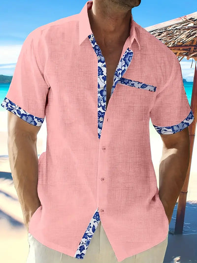 Lupita® | Trendy Short-Sleeved Shirt With Floral Border For Men