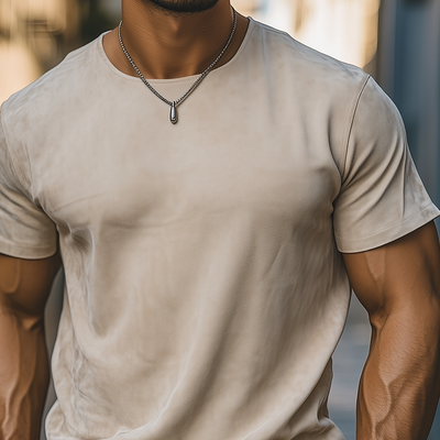 Esteban | Men'S Spring And Summer Casual Thin Suede Round Neck Short Sleeve T-Shirt