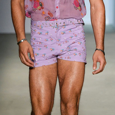 Men's Floral Print Straight Casal Shorts (Withot Belt)