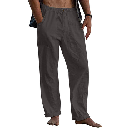 Hugo® | Straight Trousers Made Of Loose Cotton-Linen
