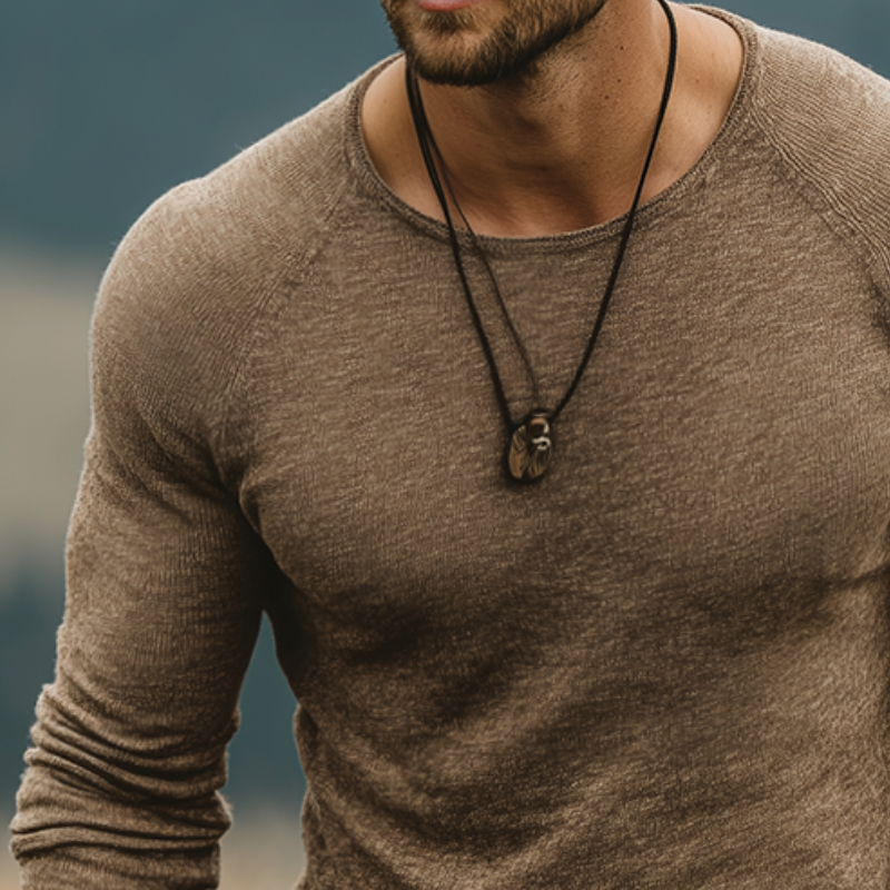 Diego | Men'S Retro Casual Round Neck Knitted Long Sleeve T-Shirt
