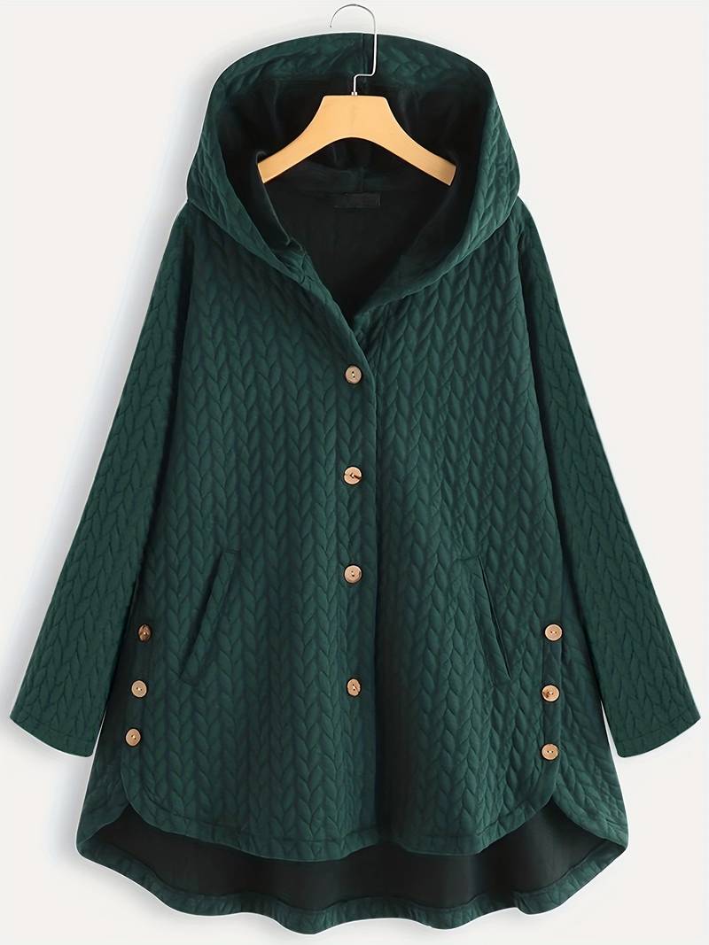 Hilario | Women's quilted hooded jacket with button placket