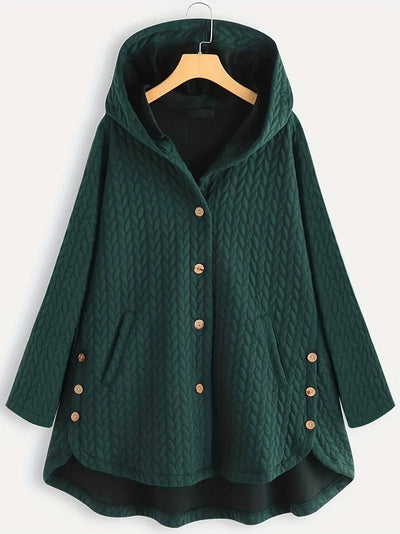 Hilario | Women's quilted hooded jacket with button placket