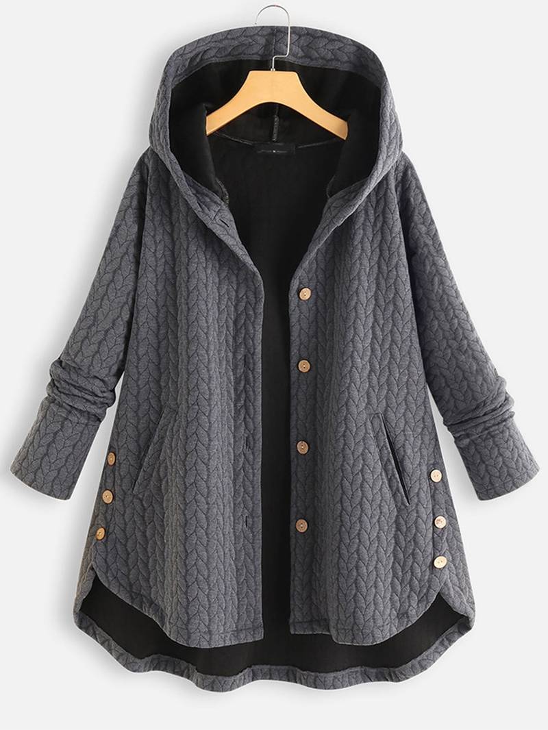 Hilario | Women's quilted hooded jacket with button placket