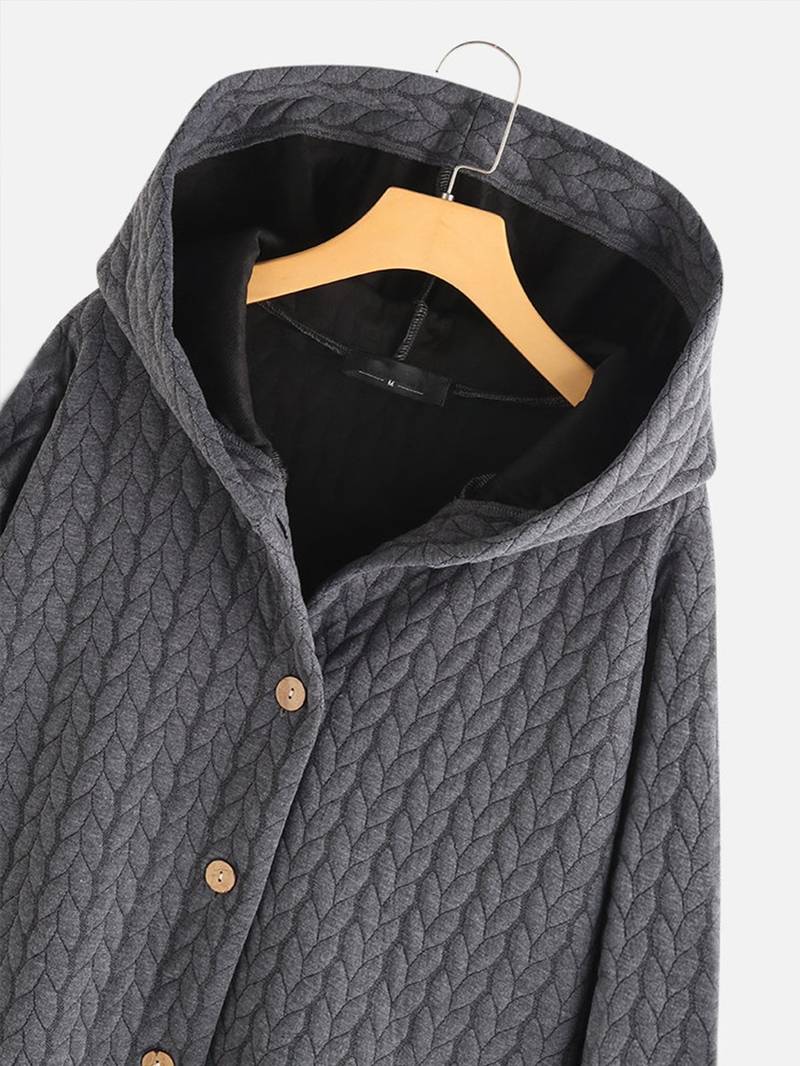 Hilario | Women's quilted hooded jacket with button placket