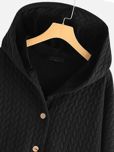 Hilario | Women's quilted hooded jacket with button placket