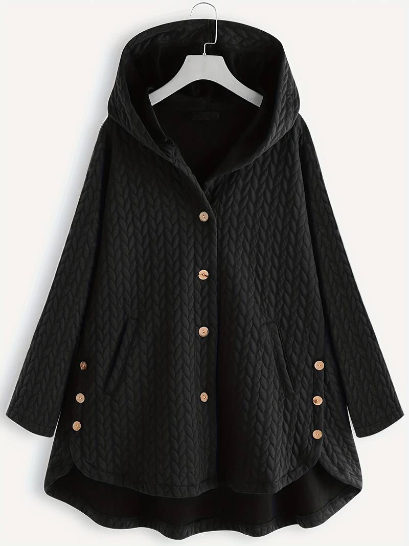 Hilario | Women's quilted hooded jacket with button placket