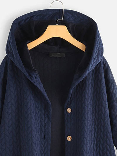 Hilario | Women's quilted hooded jacket with button placket