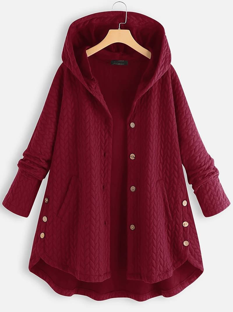 Hilario | Women's quilted hooded jacket with button placket