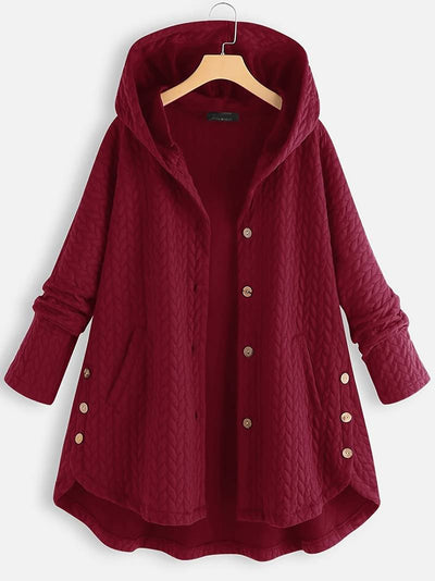 Hilario | Women's quilted hooded jacket with button placket