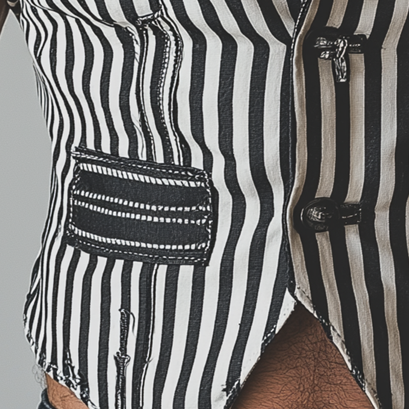 Norman | Men'S Summer Fashion Classic Striped Suit Collar Sleeveless Shirt