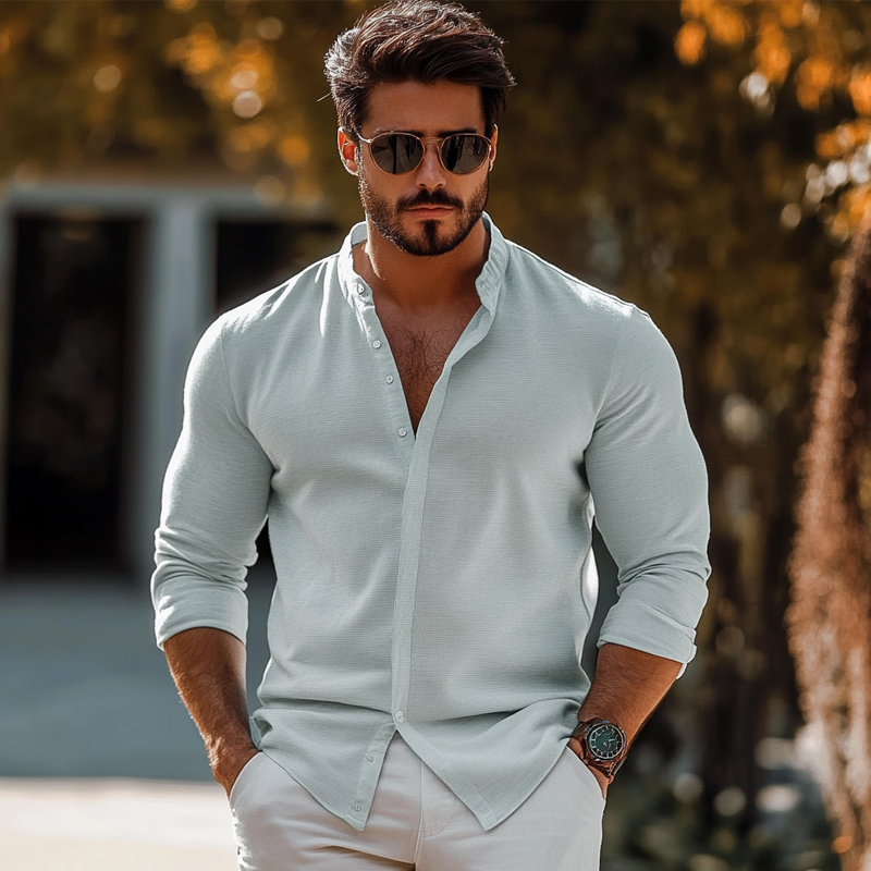 Ricardo | Men'S Casual Loose Long Sleeve Shirt