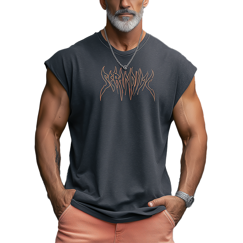 Vernon | Men'S Summer Fashion Printed Cotton Blended Sleeveless Tank Top