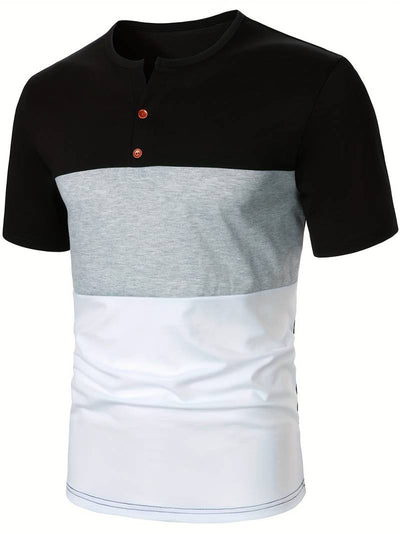 Lucia® | T-Shirt With Different Color Blocks For Men