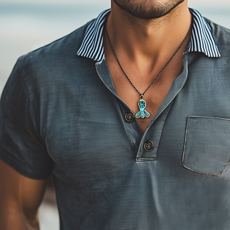 Sergio | Men'S Business Horizontal Stripe Polo Collar Short Sleeve T-Shirt