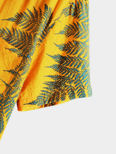 Mason® | Tropical Plants Print Shirts & Swim Shorts