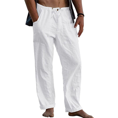 Men's Casal Solid Color Cotn Linen Pants