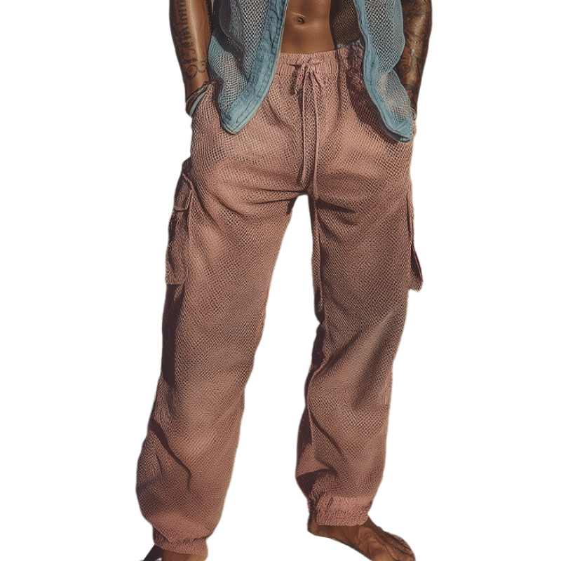 Chandler | Men'S Spring And Summer Fashion Casual Mesh Fabric With Lining Multi-Pocket Cuff Elastic Waist Pants