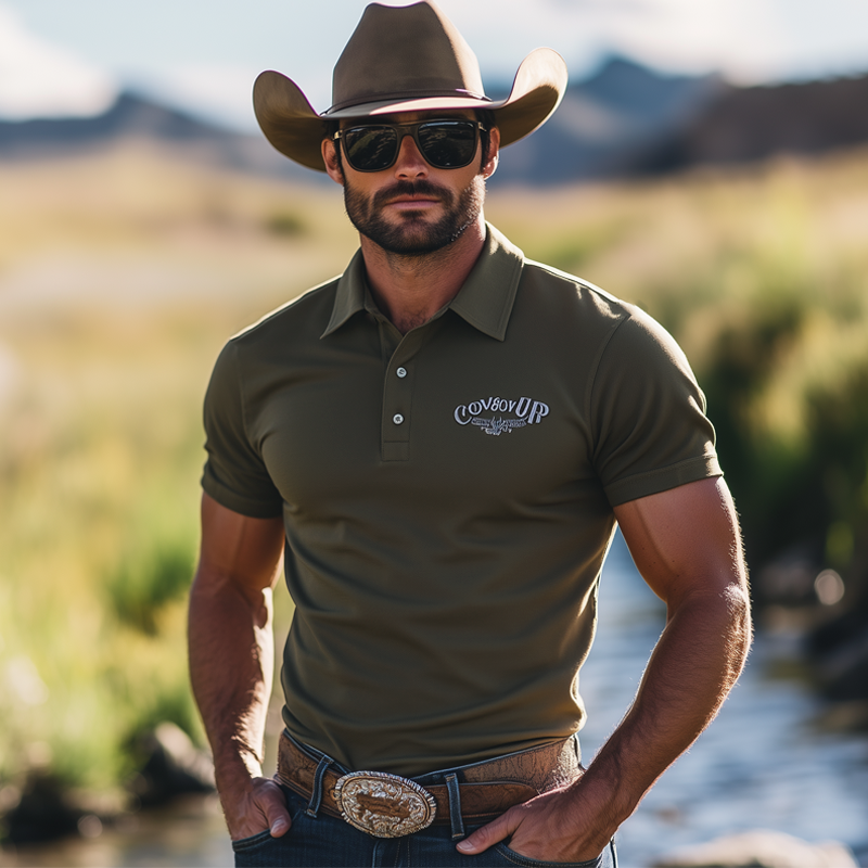 Omar | Men'S Summer Business Classic Embroidery Polo Neck T-Shirt