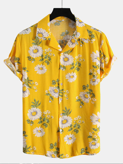 Arquipo® | Sunflower Print Revere Shirt