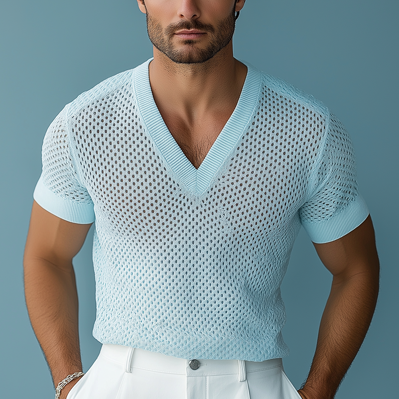 Shawn | Men'S Summer Fashion Knitted Mesh Short Sleeve T-Shirt