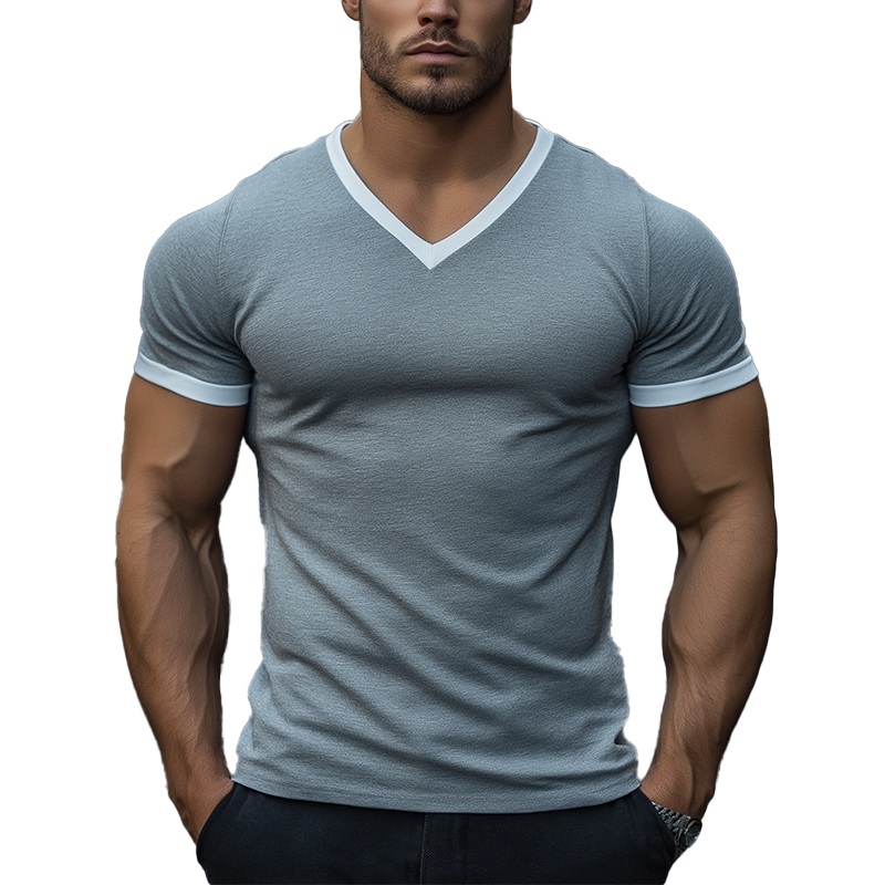 Nate | Men'S Summer Fashion Slim Fit Knitted Short Sleeve T-Shirt