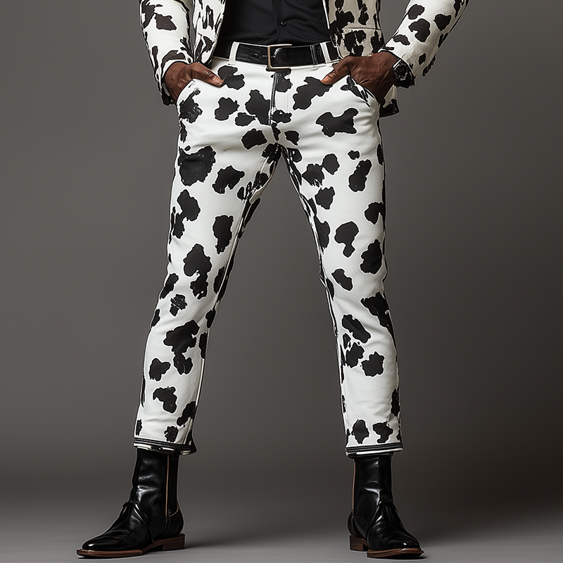 Kenneth | Men'S Summer Fashion Cow Print Cotton Blended Casual Pants