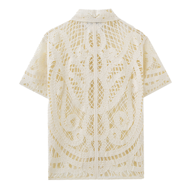 Herbert | Men'S Solid Color Knitted Jacquard Short-Sleeved Shirt