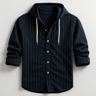 Neal | Luxury Striped Hooded Shirt