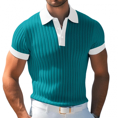 Renato | Men'S Casual Breathable Contrast Color Lapel Slim Fit Knitted Short-Sleeved Polo Shirt