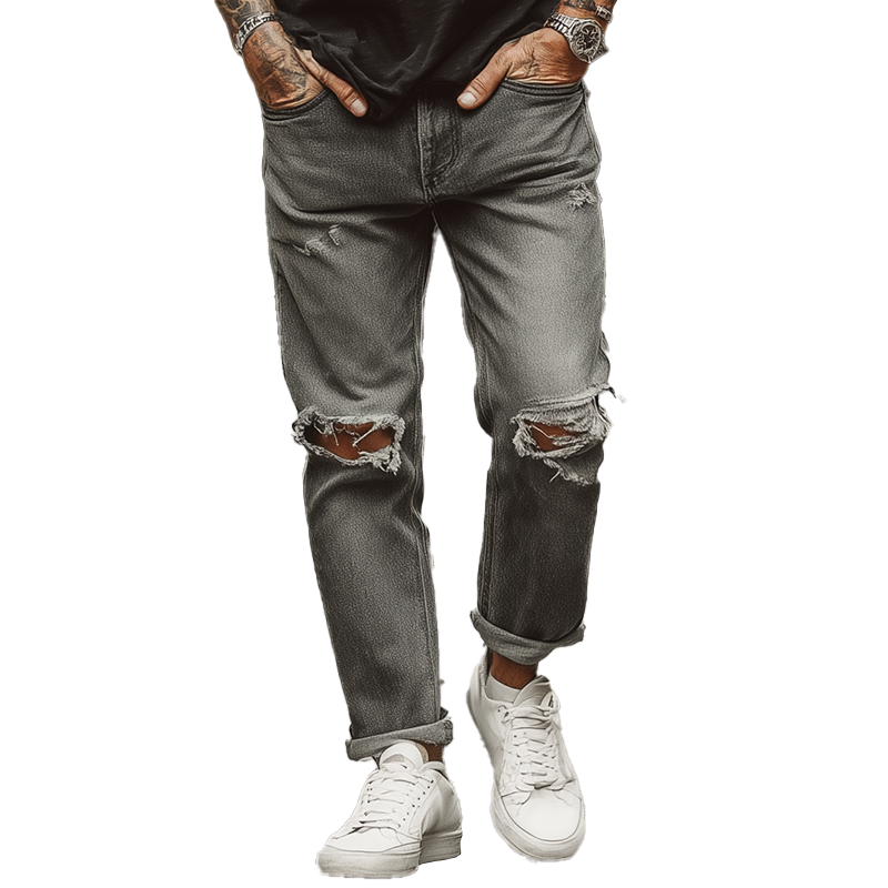 Otto | Men'S Summer Fashion Washed Ripped Jeans