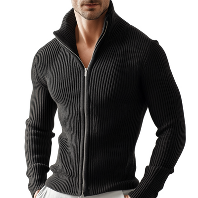 Men's Retro Casal Solid Colornittedipper Sweater Cardigan