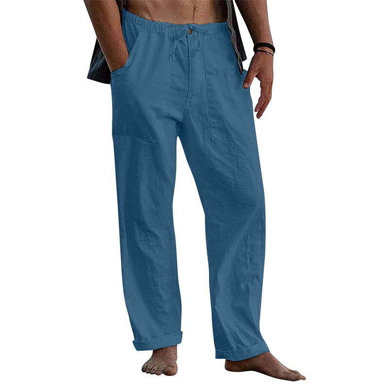 Hugo® | Straight Trousers Made Of Loose Cotton-Linen