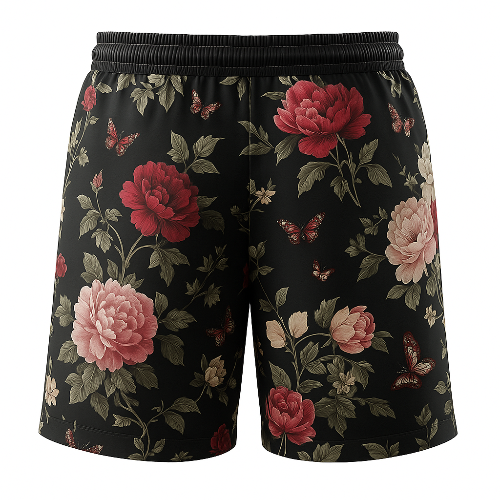 Willie | Men'S Summer Fashion Flower Print Polyester Blend Casual Shorts