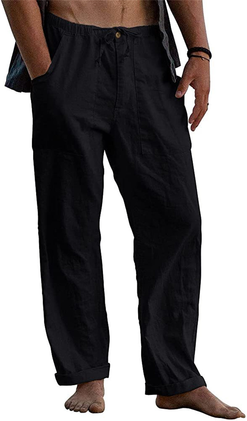 Hugo® | Straight Trousers Made Of Loose Cotton-Linen