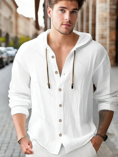 Lynea® | Casual Hooded Shirt With Buttons