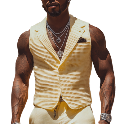 Trent | Men'S Summer Fashion Waffle Fabric Solid Color Vest